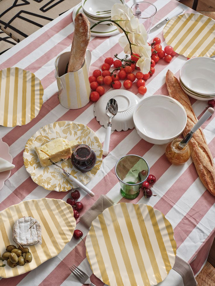 Prato Sobremesa - Listras Ouro